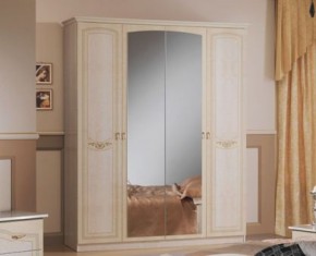 Шкаф 4-х дверный с зеркалами (08.244) Ирина (беж) в Перми - perm.mebel-74.com | фото