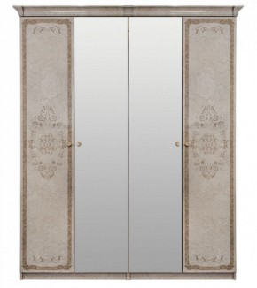 Шкаф 4-х створчатый (1+2+1) с Зеркалом "Патрисия" (крем) в Перми - perm.mebel-74.com | фото