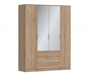 Шкаф 4х дверный с зеркалами Николь СБ-2595/1 (Дуб Сонома) в Перми - perm.mebel-74.com | фото