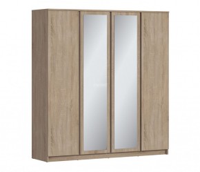 Шкаф 4х дверный с зеркалами Веста СБ-3082 (Дуб Сонома) в Перми - perm.mebel-74.com | фото