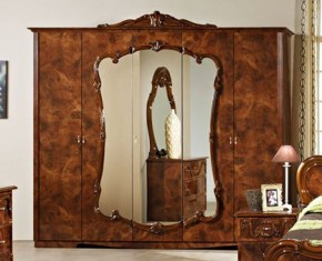 Шкаф 5-и дверный с зеркалами (20.145) Тициана (орех) в Перми - perm.mebel-74.com | фото