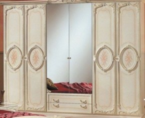 Шкаф 6-и дверный с зеркалами (01.146) Роза (беж) в Перми - perm.mebel-74.com | фото