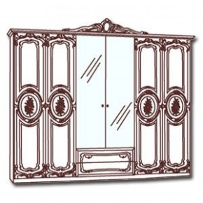 Шкаф 6-и дверный с зеркалами (01.146) Роза (беж) в Перми - perm.mebel-74.com | фото