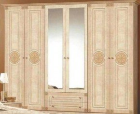 Шкаф 6-и дверный с зеркалами (02.146) Рома (беж) в Перми - perm.mebel-74.com | фото