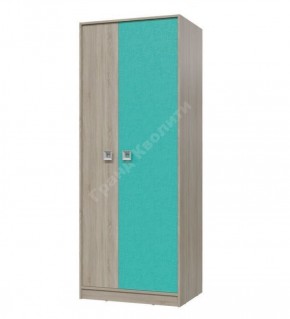 Шкаф для одежды Сити (Арт. 6-9411) Дуб Сонома/Аква в Перми - perm.mebel-74.com | фото