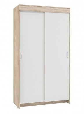 Шкаф-купе Бассо 1.0 (Дуб Сонома/Белый) 2 двери 2 зеркальные вставки в Перми - perm.mebel-74.com | фото
