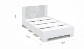 Спальня Аврора Кровать 120 со встроенным основанием под матрас Белый/Ателье светлый в Перми - perm.mebel-74.com | фото