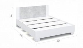 Спальня Аврора Кровать 160 со встроенным основанием под матрас Белый/Ателье светлый в Перми - perm.mebel-74.com | фото