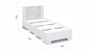 Спальня Аврора Кровать 90 со встроенным основанием под матрас Белый/Ателье светлый в Перми - perm.mebel-74.com | фото