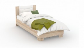 Спальня Аврора Кровать 90 со встроенным основанием под матрас Дуб сонома/Белый в Перми - perm.mebel-74.com | фото