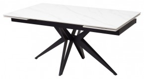 Стол FORIO 160 MATT WHITE MARBLE SOLID CERAMIC / BLACK, ®DISAUR в Перми - perm.mebel-74.com | фото
