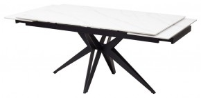 Стол FORIO 160 MATT WHITE MARBLE SOLID CERAMIC / BLACK, ®DISAUR в Перми - perm.mebel-74.com | фото