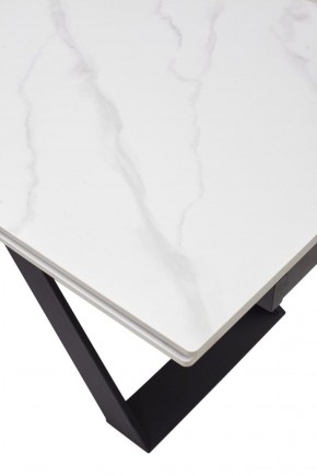 Стол LIVORNO 180 MATT WHITE MARBLE SOLID CERAMIC / BLACK, ®DISAUR в Перми - perm.mebel-74.com | фото