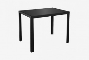 Стол Ницца (стекло (10мм) Черное/ножки черный металл) в Перми - perm.mebel-74.com | фото