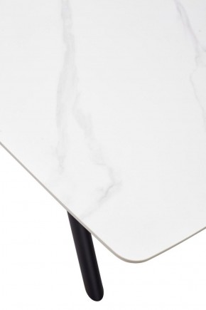 Стол RIVOLI 140 MATT WHITE MARBLE SOLID CERAMIC / BLACK, ®DISAUR в Перми - perm.mebel-74.com | фото
