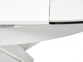 Стол TRENTO 120 HIGH GLOSS STATUARIO Белый мрамор глянцевый, керамика/ белый каркас, ®DISAUR в Перми - perm.mebel-74.com | фото