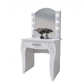 Стол туалетный Розалия №12 + ПОДСВЕТКА (лиственница белая, омела) в Перми - perm.mebel-74.com | фото